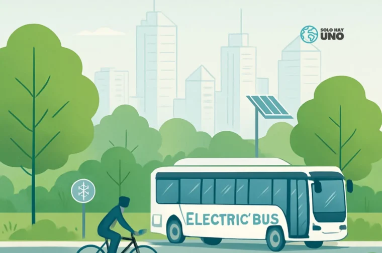 Movilidad sostenible en ciudad para reducir impacto ambiental