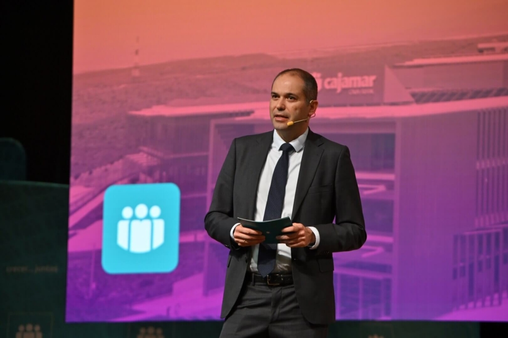 Sergio Pérez, director general de Cajamar durante el II Foro Cajamar sobre Sostenibilidad - Logística Sostenible 