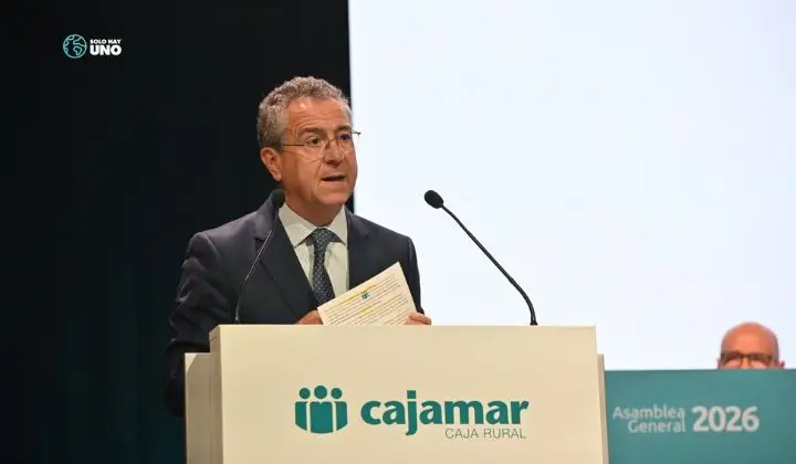 Eduardo Baamonde en su intervención en la Asamblea General Ordinaria Cajamar