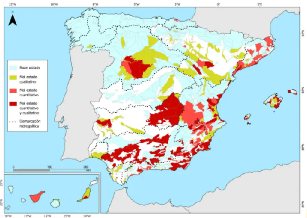 Un mapa para entender un problema: la desertificación Sostenibilidad - Solo Hay Uno Situación de las masas de agua subterránea en España